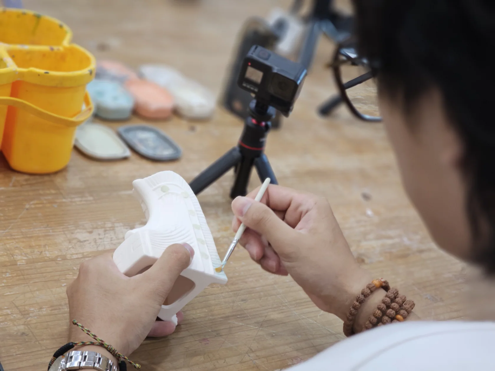 Marks made by hand in clay
