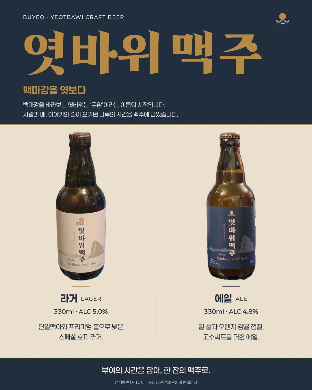 엿바위맥주 라거와 에일 제품 소개